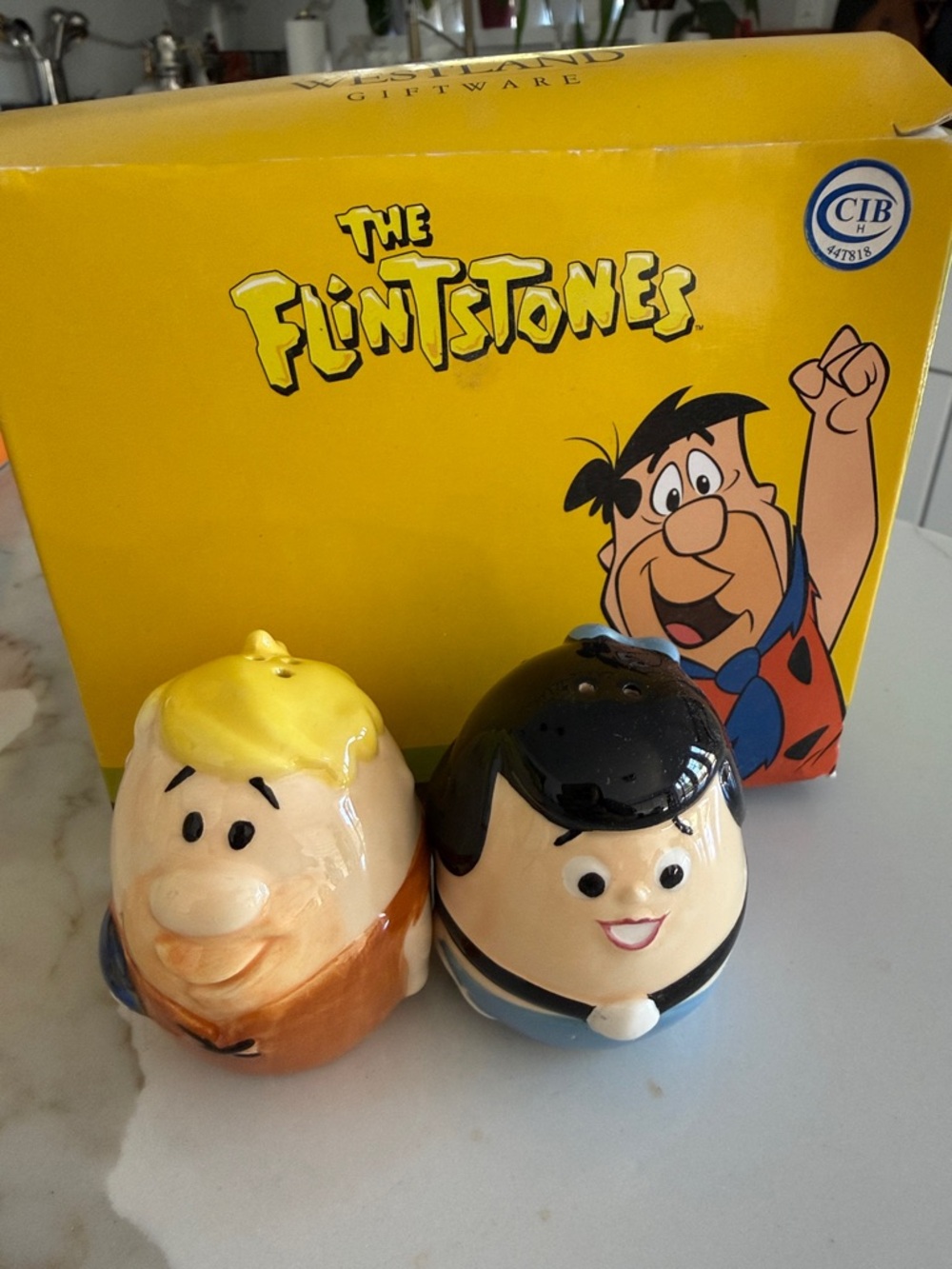 The Flintstones Kids Ceramic Character Salt & Pepper Shakers - Yellow & Black
